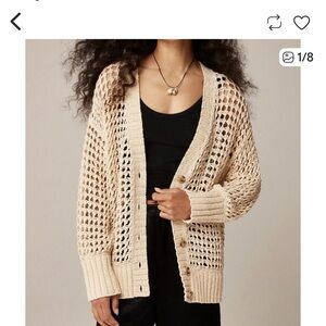 J. Crew Montauk Cardigan in Light Beige/Tan Size L NWT.